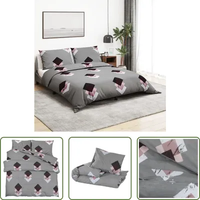 Zdjęcie produktu dla The Living Store Komplet pościeli szary 155x220 cm bawełna