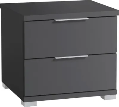 Produktbild von Nachtkommode LAVAL in Graphit Melamin-Optik mit 2 Schubladen, 43 cm breit