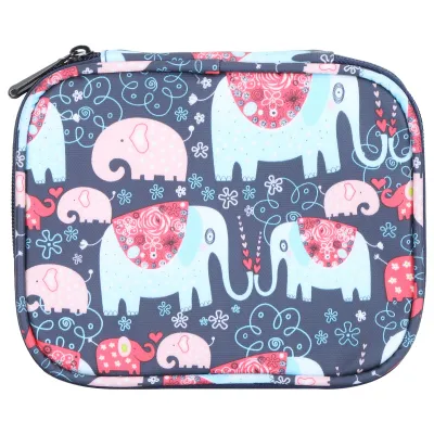 Immagine prodotto di Borsa per uncinetto, cerniera su entrambi i lati, realizzata a mano in tessuto Oxford, organizer per utensili da maglia (Elephant Empty Bag)