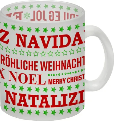 Produktbild von Fröhliche Weihnachten Glas Tasse