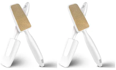 Obrázek produktu pro Pilník na odumřelé kožní buňky Nano Glass, dlouhá rukojeť, bílá barva, balení 2 kusů