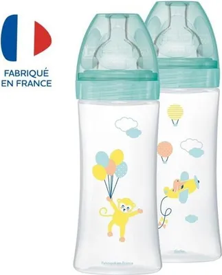 Image de Biberon Anti-Coliques Dodie Sensation+ , Débit 3, +6 Mois, 330ml, Ballons, Lot de 2