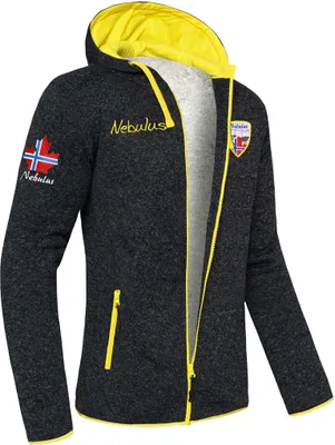 Produktbild von Nebulus Fleecejacke mit Teddyfell VLADIMIR Herren, warme Fleece Jacke, mit langem Full-Zip Reißverschluss, P4655 - Herren, schwarz-gelb, XL