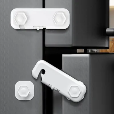 Produktbild von PromoHome® Kabinetschlösser für Babys 6 Stück – Babysicherung für Schränke, Schubladen, Kühlschrank, Weiß