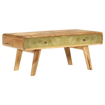 Produktbild von Couchtisch "Hoßkirch" aus Mango-Massivholz in golden. Abmessungen (L/B/H) 90x50x40 cm