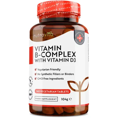 Image de Complexe de vitamines B avec vitamine D3 NutraVita, 365 comprimés