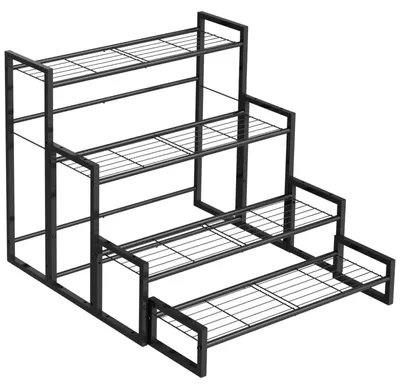 Produktbild von 4-lagiger Pflanzenstand mit stapelbarem Design - für Innen und Außen