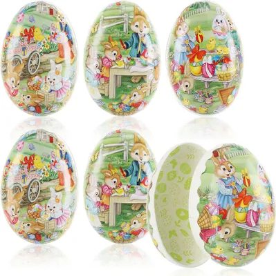 Produktbild von com-four® 6x Osterei zum Befüllen - Bunte Fülleier für Ostern - Ostereier mit traditionellen Oster-Motiven zum verstecken und verschenken