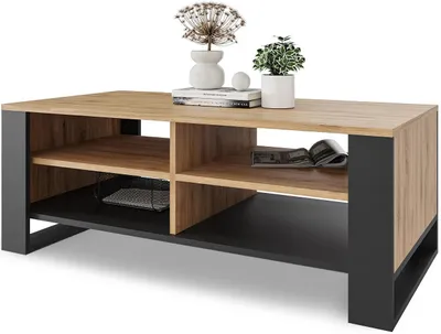 Produktbild von Meble Pitus Couchtisch ST12 90x50 cm mit Stauraum – Eiche Wotan