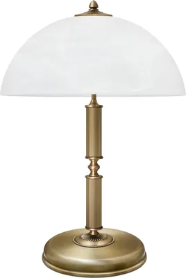Produktbild von Messing Tischleuchte traditionell zeitlos Goldpatina 49cm Ø35cm 2x E14 80W Wohnzimmer Schlafzimmer Büro Leselampe handgefertigt