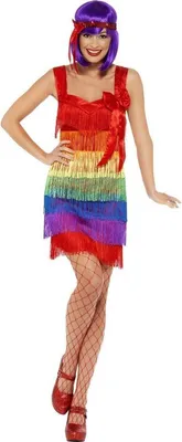 Produktbild von Regenbogen Flapper Kostüm Größe: L