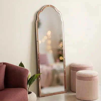 Produktbild von FURNLUX Wandspiegel Tangier Rosa 55cm / Hauptfarbe: Rosa / Abmessungen: 55 x 150 x 2 cm