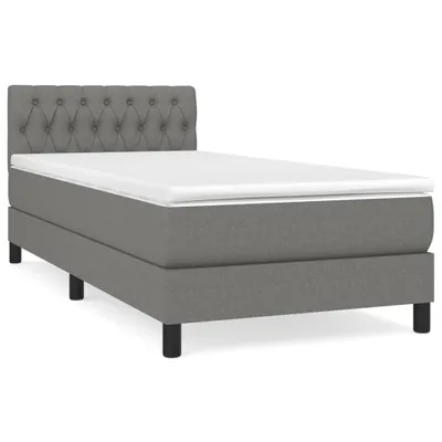 Obrázek produktu pro vidaXL Postel Boxspring s matrací Dark Grey 90x190 cm Látka