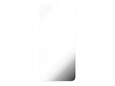 A transparent screen protector for a smartphone, shown flat against a white background.