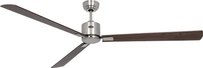 Obrázek produktu pro Energeticky úsporný stropní ventilátor s dálkovým ovládáním Eco Neo III 180 cm broušený chrom Lopatky z ořechového / třešňového dřeva