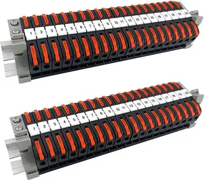 Obrázek produktu pro Kлемová svorkovnice pro montáž na DIN lištu - 40 kusů - pro kabely o průřezu 0,08-4 mm²