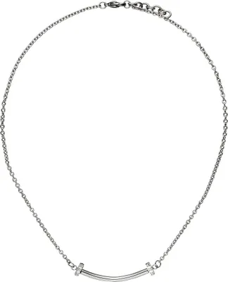 Produktbild von Collier Halskette Ankerkette Stäbchen-Anhänger & Zirkonia weiß Edelstahl 45cm