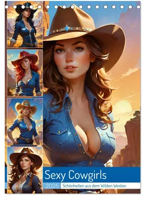Produktbild von Sexy Cowgirls. Schönheiten aus dem Wilden Westen (Tischkalender 2025 DIN A5 hoch), CALVENDO Monatskalender