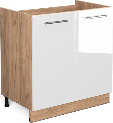 Produktbild von Spülenunterschrank Vicco Fame-Line Weiß Hochglanz 80 cm ohne Arbeitsplatte, Model 38342