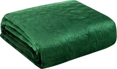 Zdjęcie produktu dla Narzuta dekoracyjna 220x240 Salvia 7 ciemnozielona z motywem krokodyla Limitowana kolekcja Eurofirany