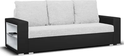 Produktbild von 3-Sitzer-Sofa mit Schlaffunktion HUBERT1 - Silber/Schwarz