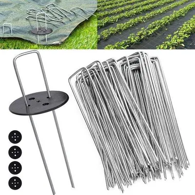 Image de Piquets pour gazon synthétique, 100 pièces, 3 mm, galvanisés