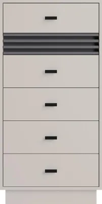 Produktbild von Kommode – Sideboard – Schubladenkommode – Kommode mit Schubladen – ALLMO System 18 – 60 cm – Kaschmir – hohe Stauraumkommode mit Schubladen