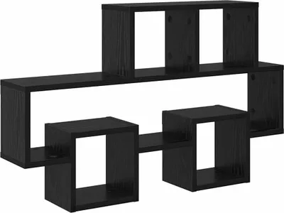 Obrázek produktu pro vidaXL Nástěnná police vzhled černého dubu 82 x 15 x 51 cm materiál na bázi dřeva