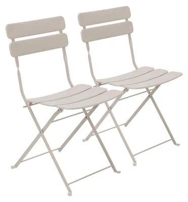 Productafbeelding van Set van 2 Lichtbeige Klapstoelen van Staal
