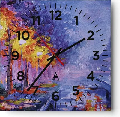 Produktbild von Wanduhr - Quadrat - Glasuhr - Paris Laternen Eiffel - 30x30cm - Schleichendes Uhrwerk - Lautlos - zum Aufhängen bereit - Dekoration Modern - Wanddekoration aus Glas - C4AC30x30-4199