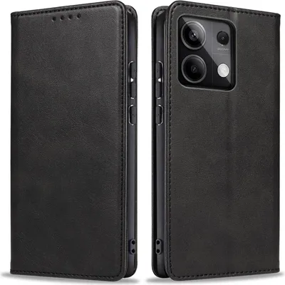 Produktbild von Handyhülle für Xiaomi Redmi Note 13 Pro 5G Kunstleder Flip Cover Hülle Handytasche Case Kartenfach Farbe: Schwarz