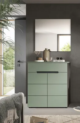 Produktbild von Garderoben-Set >Canu< in Basalt Grau / Smoke Green - 80x190x37cm (BxHxT)