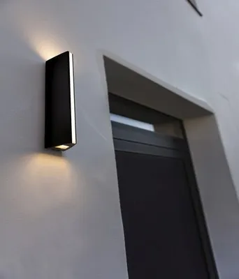 Obrázek produktu pro LUTEC Leo LED venkovní nástěnné svítidlo 2gang 3000 K 14W IP54 matná černá