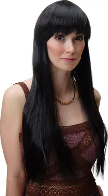 Produktbild von WIG ME UP Perücke lang glatt Pony dunkelbraun YZF-41062-4