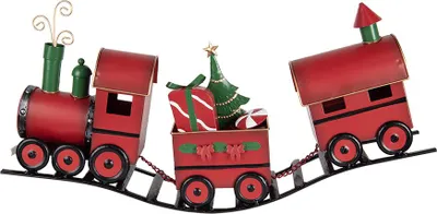 Produktbild von Clayre & Eef Weihnachtsdekorationsfigur Zug 63x13x31 cm Rot Metall