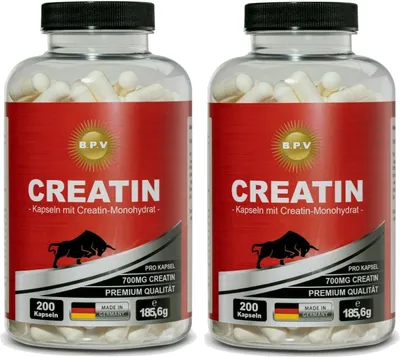 Produktbild von BPV - CREATIN MONOHYDRAT | 400 Kapseln | Höchste Dosierung 4645 mg Tagesportion | 100% hochwertiges Ultra-Feines Creatin | TOP Marken Produkt