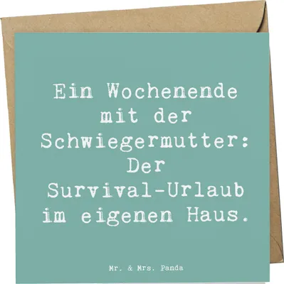 Produktbild von Mr. & Mrs. Panda Deluxe Karte Spruch Schwiegermutter Abenteuer - Meeresbrise - Geschenk, anlasskarte, Familie, doppelkarte, Humor, Wochenende, Klappkarte, Beziehung