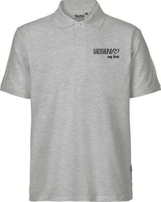 Produktbild von Huuraa Herren Polo Shirt Dachshund my love S Sport Grey Bio Baumwolle Fairtrade Poloshirt Geschenkidee