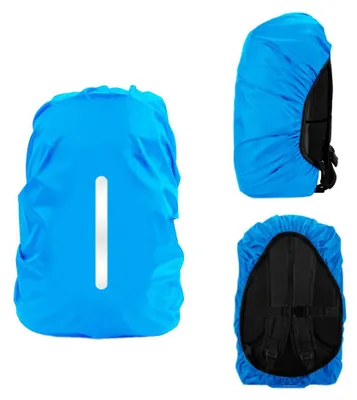 Produktbild von Rucksack-Regenhülle, wasserdichte Regenhülle für Schultaschen mit reflektierenden Streifen und Verstellschnalle