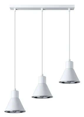 Immagine prodotto di Lampada a sospensione TALEJA 3 bianco [ES111] 3xES111 10W acciaio 120x14x45cm Sollux Lighting