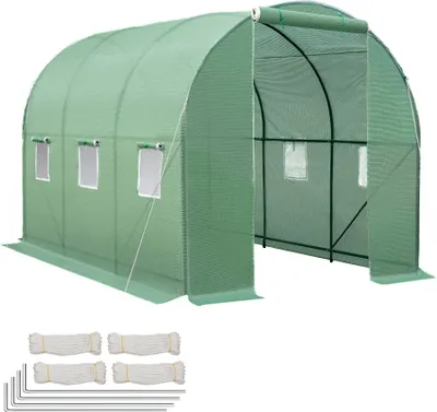 Produktbild von tectake® Foliengewächshaus 11,4 m³, in Tunnelform mit 6 Fenstern 343 x 200 x 200 cm