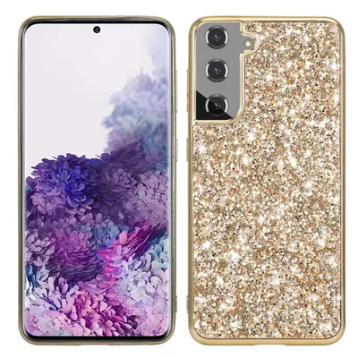 Image de Coque de protection pour Samsung Galaxy S22 Plus 5G, motif pailleté, couleur : or
