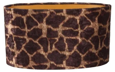 Productafbeelding van Lampenkap 35 cm - Girafprint - Bruin - Stof