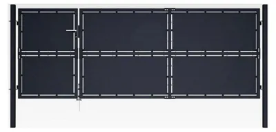 Produktbild von Gartentor, Gartentür, Gartenpforte, Doppelflügeltor, Einfahrtstor, Stahl 350 x 125 cm Anthrazit
