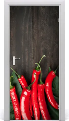 Produktbild von Tulup Türaufkleber 95x205 cm Dekorative Aufkleber Selbstklebend Wasserdichte Tapete Abnehmbar Schlafzimmer Wohnzimmer Wohnkultur - Chilischoten