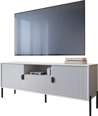 Image de Rabattone - Meuble TV, 155x40x69 cm Beige, un Tiroir