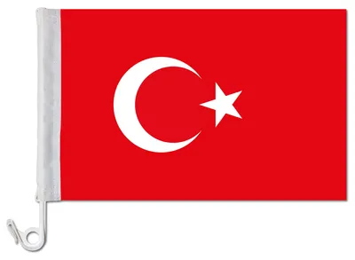 Produktbild von Autofahne Türkei mit Klemmbefestigung für Seitenscheibe, doppelte Sicherheitsnähte