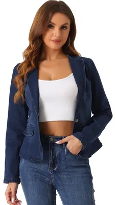 Immagine prodotto di Solidchoice - Giacca di jeans da donna con revers e maniche lunghe