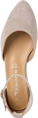 Produktbild von Tamaris Damen Ballerina Leder Fesselriemen spitze Form Keilabsatz 1-24251-42, Größe:40 EU, Farbe:Beige