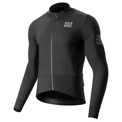 Produktbild von ROCKBROS Fahrradjacke Herren Thermo Radjacke mit Graphen-Fleece, winddicht reflektierend für Rennrad MTB Winter Schwarz EU Größe L